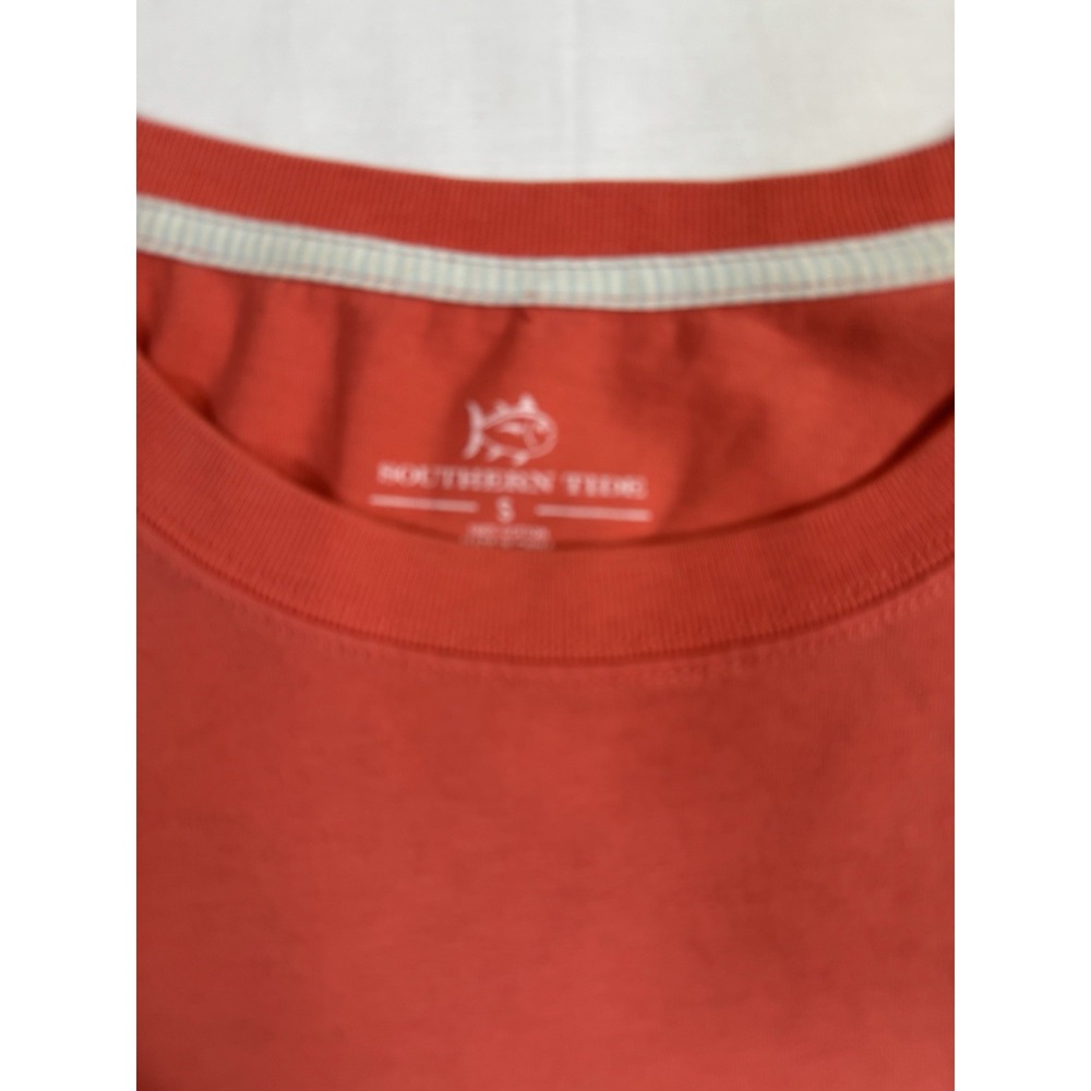 Southern Tide T-Shirt Tee Mens Small Orange Short Sleeve Crewneck Pocket Logo - Picture 2 of 5